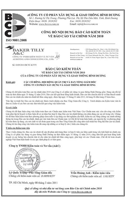 Bcce Bao Cao Kiem Toan Ve Bao Cao Tai Chinh 2010